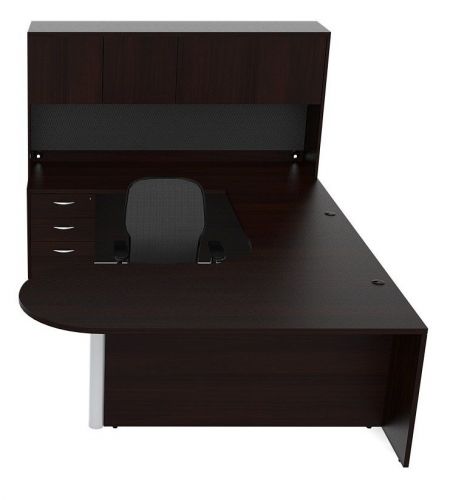 New amber bullet u-shape executive office desk with hutch for sale