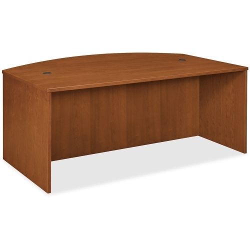 BW Veneer Series Bow Front Desk Shell, 72w x 42w x 29h, Bourbon Cherry