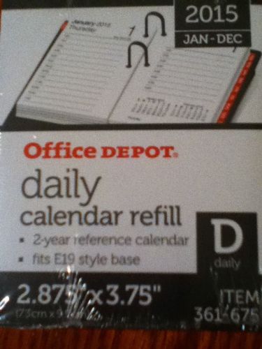 Office Depot 2015 Daily Calander Refill Item #361-675 for Base E19
