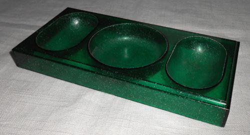 Vintage Plastic Green Speckled Office Desk Drawer Organizer Bassett