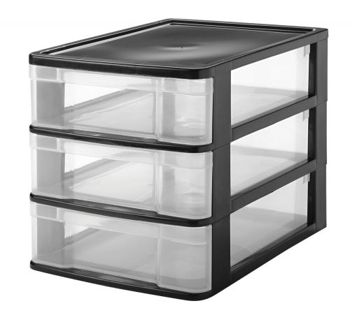 Iris 3 Drawer Front Load Desktop Organizer 10.5&#034; H x 10&#034; W x 12.69&#034; D