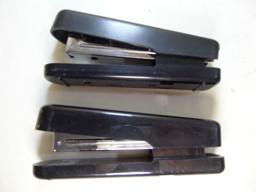 Lot of 2 Black 5 1/2&#034; Long Office Home Desk Staplers Stapler