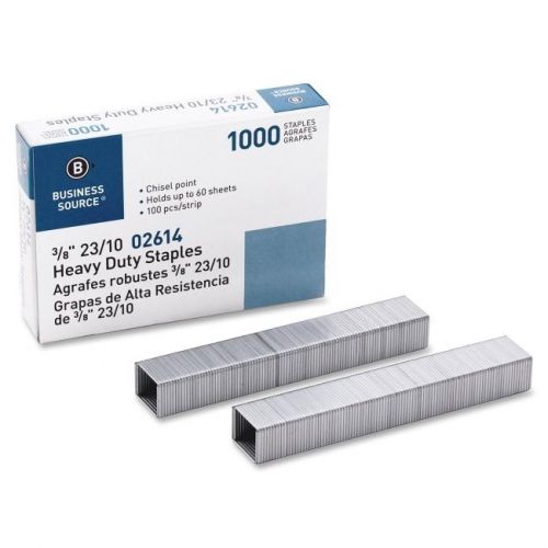 Business Source Heavy-duty Staples - 100 Per Strip - 0.38&#034; Leg - (bsn02614)