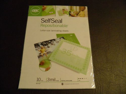 GBC SelfSeal Repositionalble Letter-size Laminating Sheets - 10pk