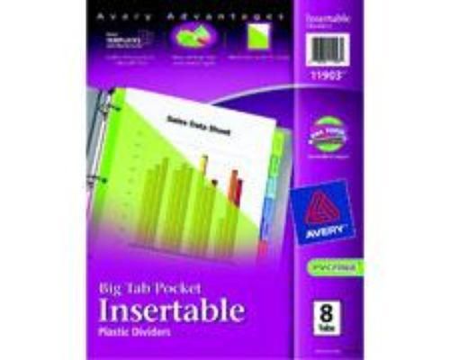 Avery Single Pocket Divider Multicolor 8 Tab