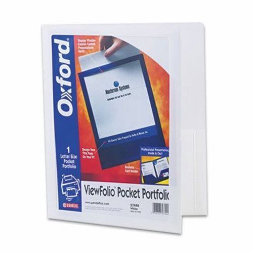 Oxford Polypropylene Portfolio, 50-Sheet Capacity, White/Clear (OXF57444)