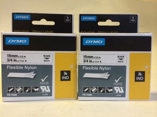 2 DYMO - Flexible nylon tape - black on white -Roll (0.75 in x 11.5 ft) -1 18489