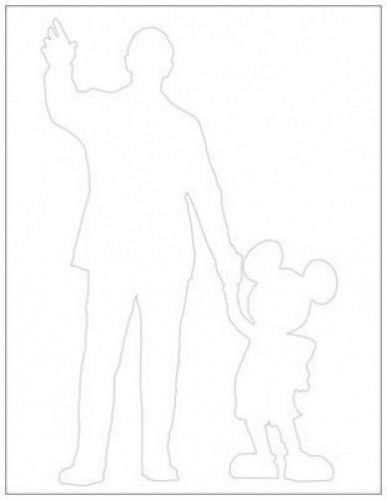 MICKEY &amp; WALT NOTE PAD # 2. MICKEY MOUSE, WALT DISNEY IN SILOUETT. MAGNETIC BACK