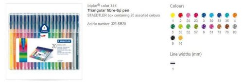 STAEDTLER TRIPLUS COLOR 323 TRIANGULAR BARREL - GENUINE PENS -