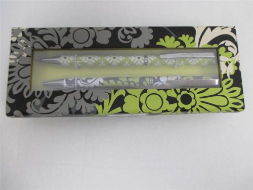 Vera Bradley Perfect Match Pen &amp; Pencil Set Retired Baroque NIP Black Ink