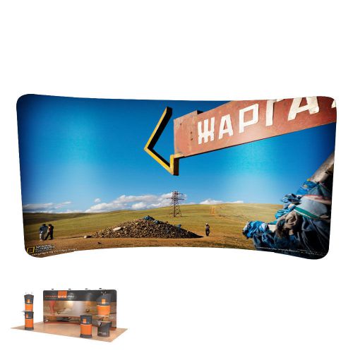 17ft curved fabric display wall (graphics included)  fast shipping for sale