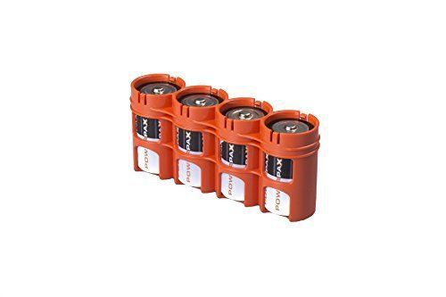 NEW Storacell by Powerpax SlimLine D 4-Pack Battery Caddy  Orange