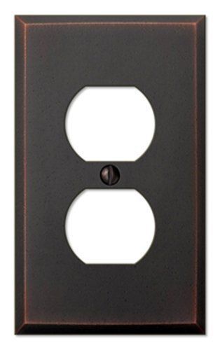 Manhattan Duplex Wallplate Aged Bronze 68ddb