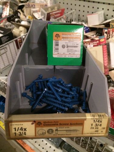 LOT OF 256 Tapcon style Concrete screws 1/4&#034; X 1 3/4&#034; Hex head Rawl Hillman