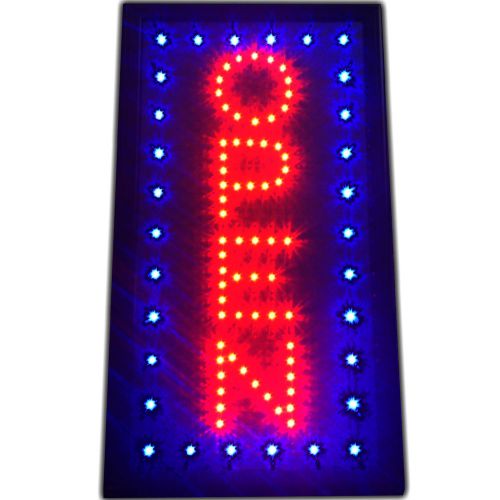 Red open store led shop sign vertical bar pub cafe neon display blue animation for sale