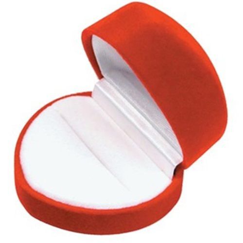 144 red velvet heart shaped ring gift boxes 2&#034;w x 1 3/4&#034;d x1 1/2&#034;h for sale