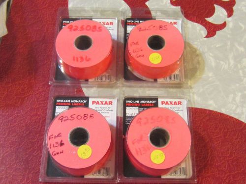 Huge lot Paxar two line Monarch Pricing labels 1136 fluorescent red