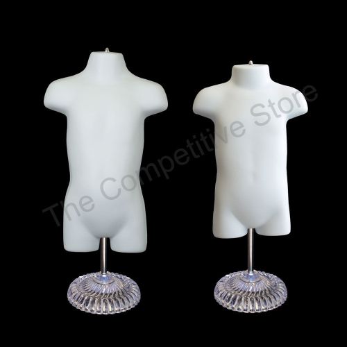 Infant + toddler mannequin form with economic plastic base boys &amp; girls - white for sale