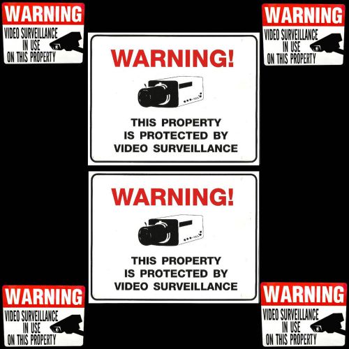 HOME SECURITY SYSTEM VIDEO CAMERAS BURGLAR ALARM WARNING YARD SIGNS+STICKERS LOT