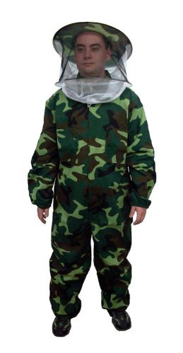 New Camo Professional Cotton Full Body Beekeeping Bee Keeping Suit w/ Veil Hat