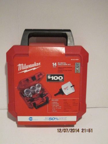 Milwaukee 49-22-4026 Ice Hardened 14 Piece Bi-Metal Hole Saw Kit-FREESHIP NISB!!