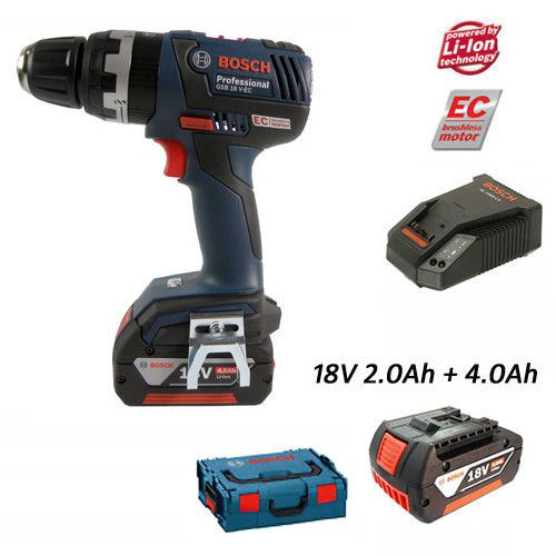 Bosch GSB 18V-EC Professional Cordless Impact Drill Driver + 2.0Ah +4.0Ah **220V