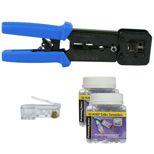 Platinum Tools 100054 EZ-RJPRO HD Crimp, EZ-RJ45 Series Cat6+ 200 Connectors