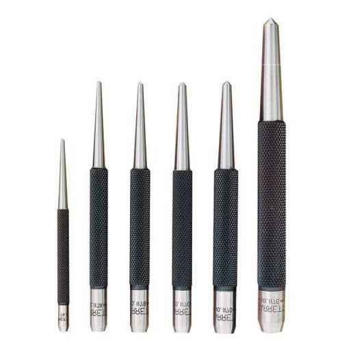 STARRETT Center Punch Set Diameter: 1/16&#034;,5/64&#034;,3/32&#034;,1/8&#034;,5/32&#034;,1/4&#034;