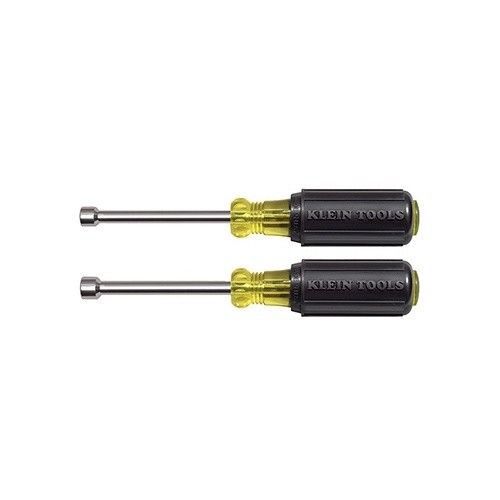 Klein tools 630m hollow-shaft magnetic tip 1/4&#034; &amp; 5/16&#034; nut driver set 3&#034; shanks for sale