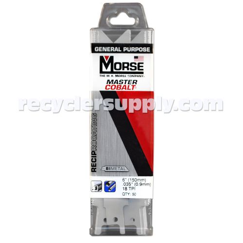 MORSE Master Cobalt Reciprocating Saw Blade 6&#034;x3/4&#034; .035 18TPI  RB618T50 50-Pack