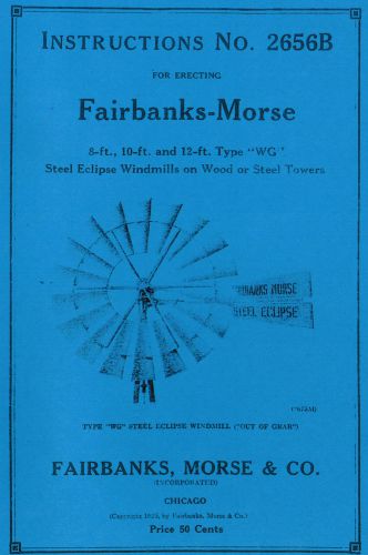 Fairbanks Morse Eclipse Windmill WG Book Pump Jack 2656B steel hit miss engine