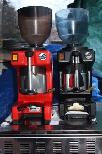 2 PAVONI GRINDERS, BLACK &amp; RED   ESPRESSO &amp; DECAF