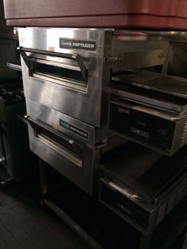 Lincoln impinger 1116 gas doublestack conveyor oven for sale