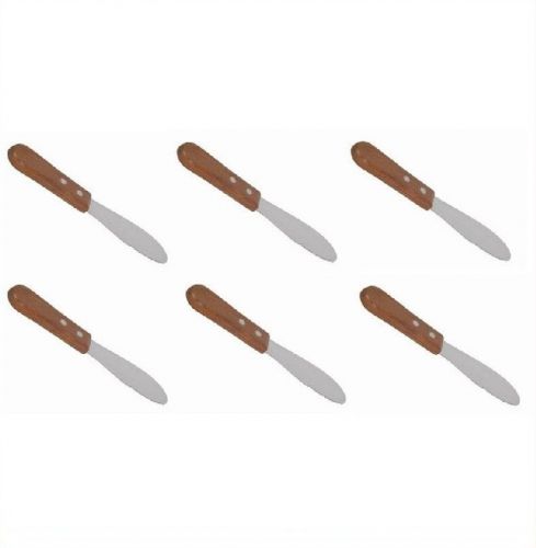 6 PC Stainless Steel Sandwich Spreaders Wood Handle 4&#034; Blade NEW