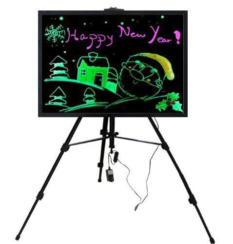 Flashing Illuminated Neon LED Message Writing Board Menu Sign 16x24&#034; WITH TRIPOD