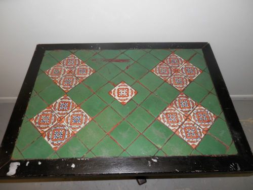 Vintage Monterey Rancho Garden Spanish Tile Top Cafe Bistro Restaurant Table