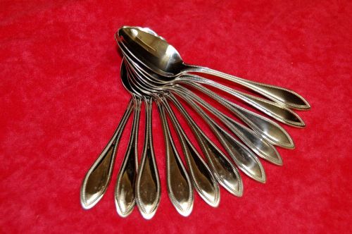 International American Bead, Stainless Teaspoons, Lot of 15, Flatware - Used