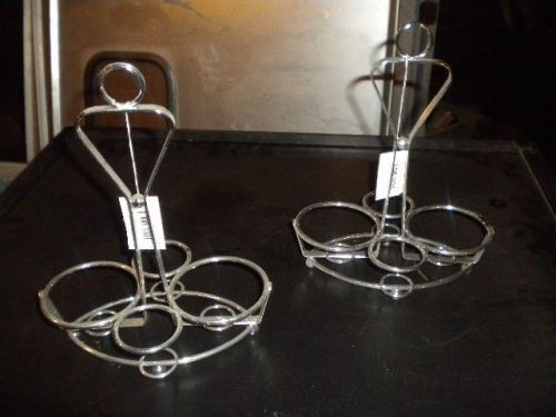 Lot 2 chrome table-top sauce caddies - great for Indian restaurant - MUST SELL!