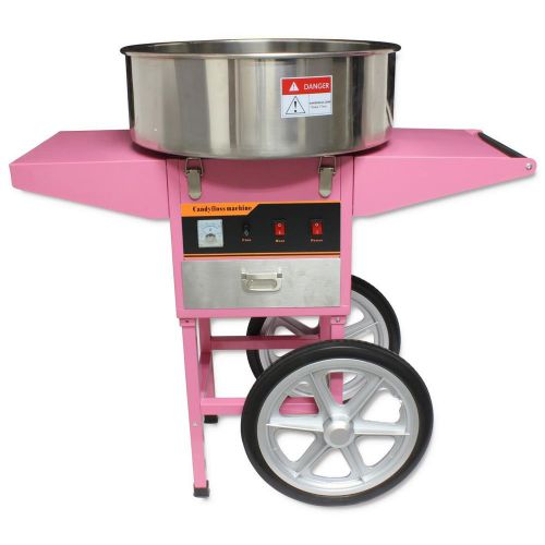 Used 1050W 220V Electric Cotton Candy Floss Machine Sugar Maker Cart U.S.A plug