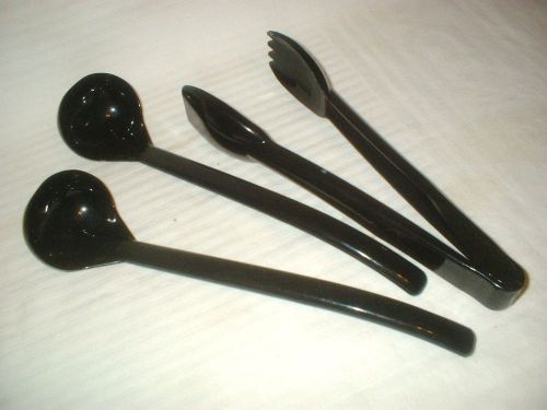 Lot CARLISLE Buffet Ladles &amp; Tongs BLACK Ladles Salad Bar Ladles NSF Made in USA