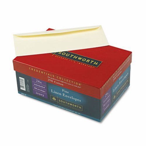 Southworth 25% Cotton Envelope, Ivory, 24 lbs., Linen, 250 per Box,(SOUJ56410)