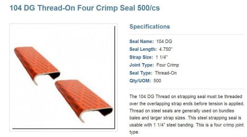 104dg 1-1/4&#034; thread on seals for strapping for sale