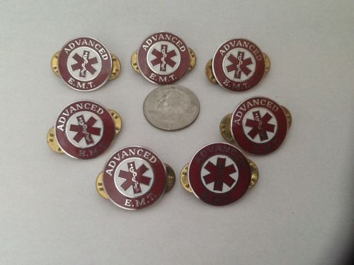 7 Advanced EMT Collar Pins Red &amp; Silver