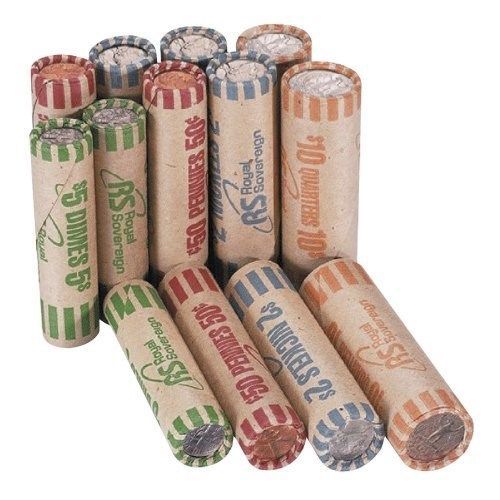 Assorted coin wrappers count pennies, nickels, dimes quarters storage preformed for sale