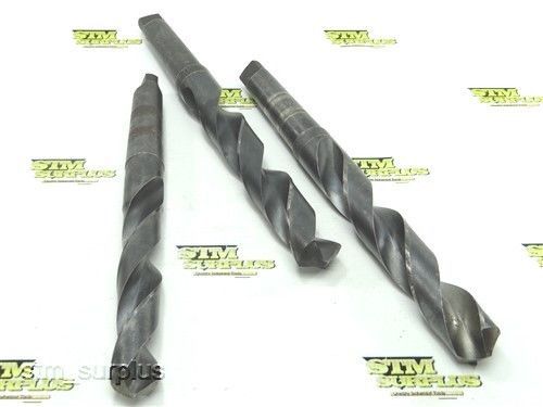 LOT OF 3 HSS 4MT HEAVY DUTY TWIST DRILLS 1-15/64&#034; TO 1-25/64&#034; MORSE USA