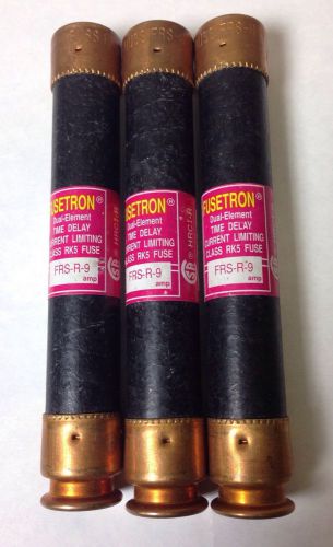 Lot of 3 Bussmann Fusetron FRS-R-9 Fuse 9 amp 600 volt FRSR9