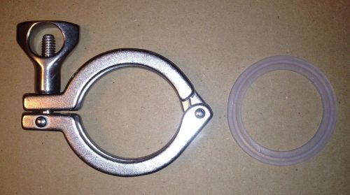 2&#034; Tri-Clover Stainless Steel Clamp + Food Safe Gasket Sankey Beer Keg Adapter