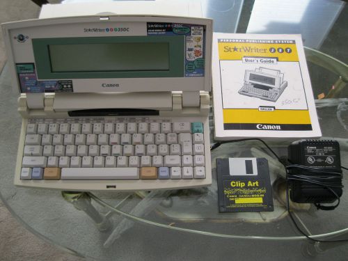 Working Vintage Canon 350C Word Processor, Power Pack, Disc &amp; Users Guide