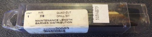 Barnes Distribution 20963 7/8&#034; Quad Cut Drill Bit, 1/2&#034; Reduced Shank, NEW