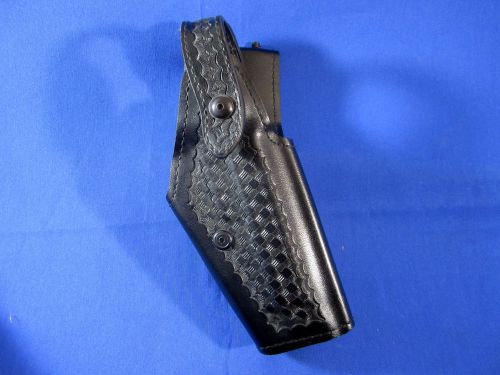 Safariland leather basket weave pattern 280s 4695 ber–92 rh duty holster for sale